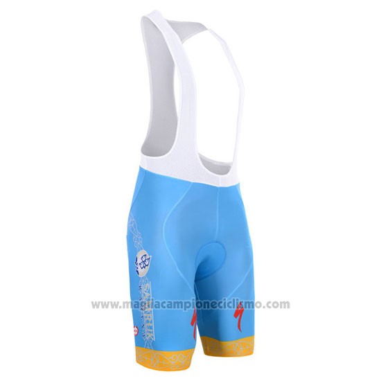 2015 Abbigliamento Ciclismo Astana Azzurro Manica Corta e Salopette